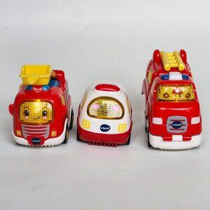 VTECH Go! Go! Smart Wheels Toy Lot of 3 Service Vehicles Fire Truck Ambulance